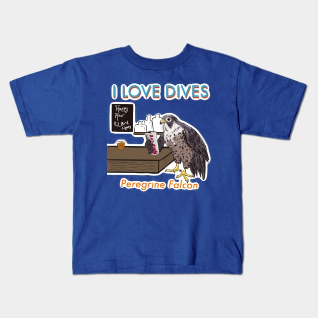 I Love Dives Kids T-Shirt by Birding For Humans